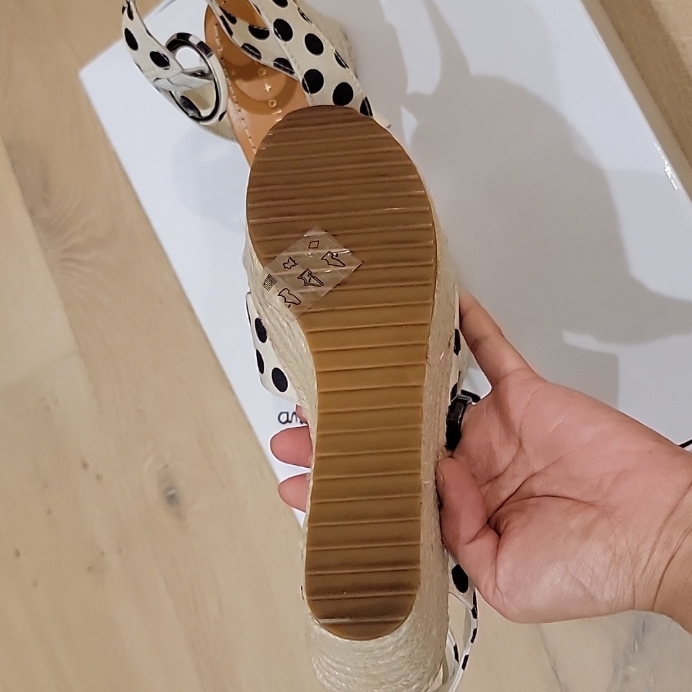 Alice + Olivia Black and White Polka Dot Sandals - Picture 4 of 5